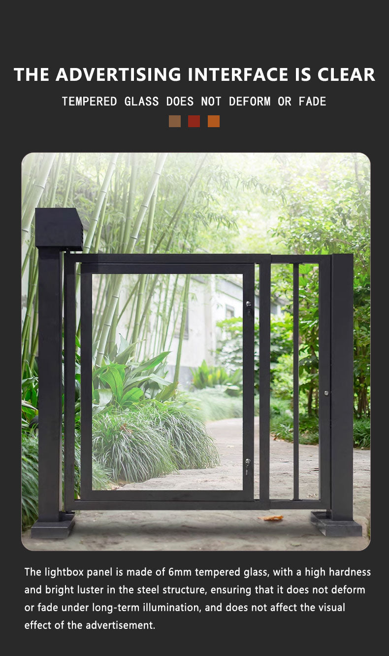 Smart Pedestrian Access Gate with High-Visibility Advertising Panel