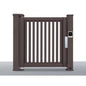 Smart pedestrian barrier gate with advertising panel for residential community access control.