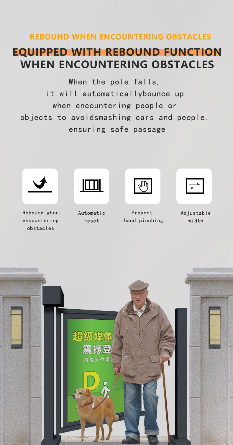 Smart Pedestrian Access Gate with High-Visibility Advertising Panel