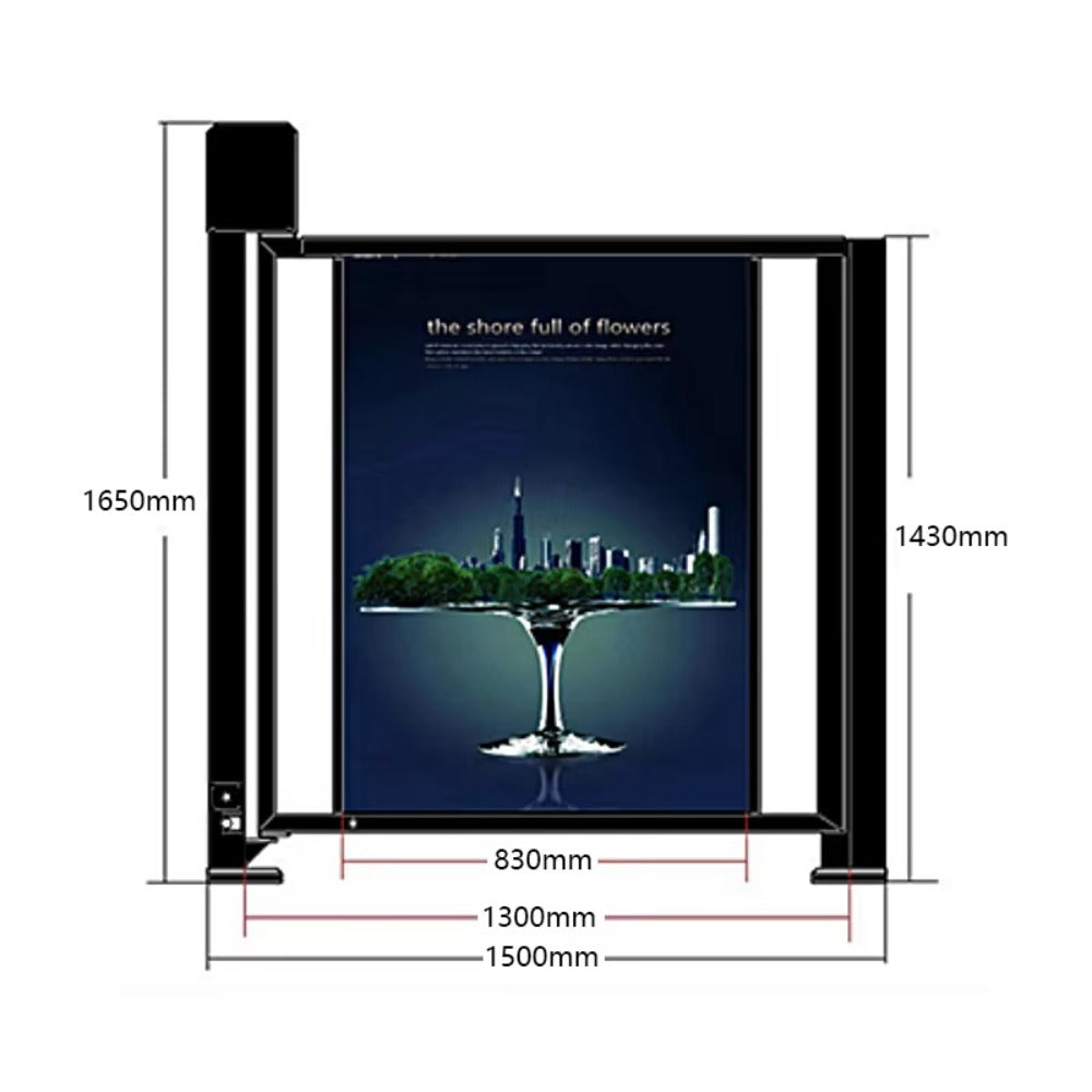Smart Pedestrian Access Gate with High-Visibility Advertising Panel