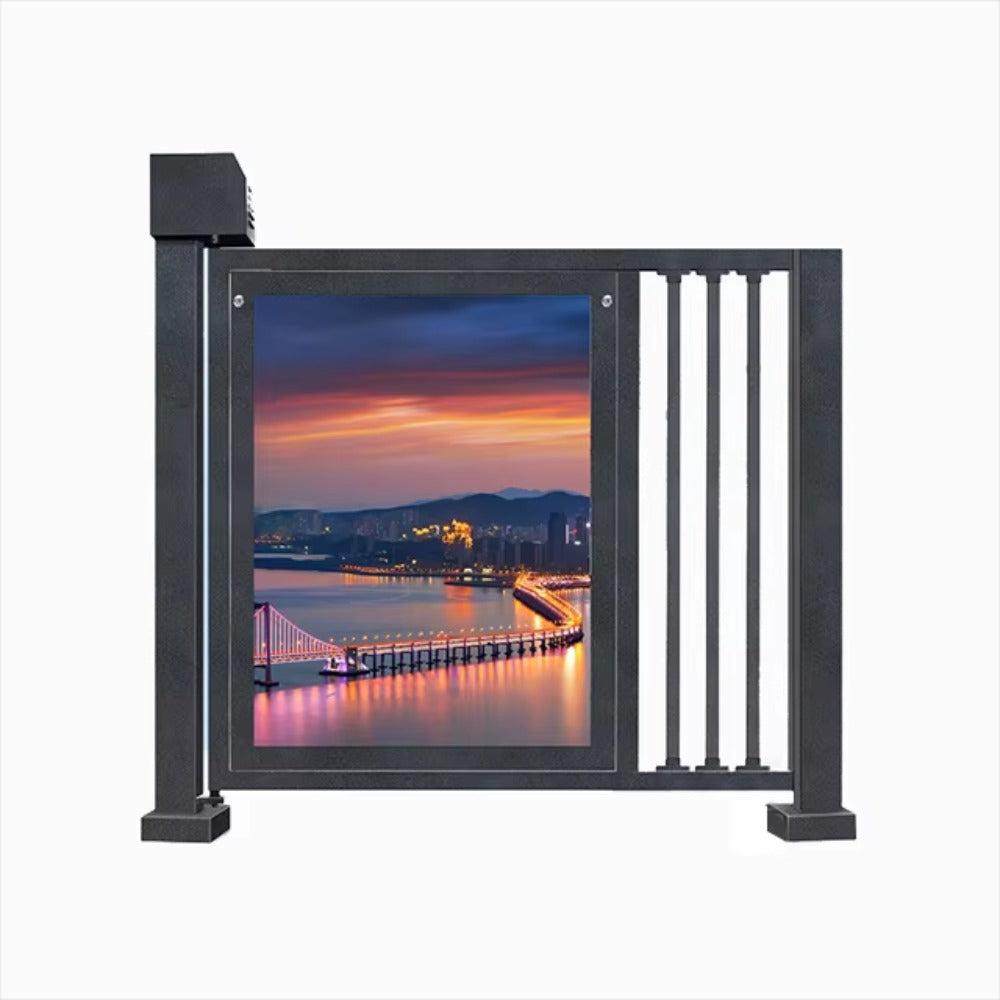 Smart Pedestrian Access Gate with High-Visibility Advertising Panel